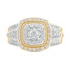 Thumbnail Image 3 of 1 CT. T.W. Diamond Cushion Frame Vintage-Style Engagement Ring in 10K Gold