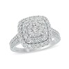 Thumbnail Image 0 of 1 CT. T.W. Diamond Multi-Row Cushion Frame Engagement Ring in 10K White Gold