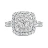 Thumbnail Image 2 of 1 CT. T.W. Diamond Multi-Row Cushion Frame Engagement Ring in 10K White Gold
