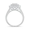 Thumbnail Image 3 of 1 CT. T.W. Diamond Multi-Row Cushion Frame Engagement Ring in 10K White Gold