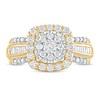 1 CT. T.W. Composite Diamond Cushion Frame Vintage-Style Engagement Ring in 10K Gold