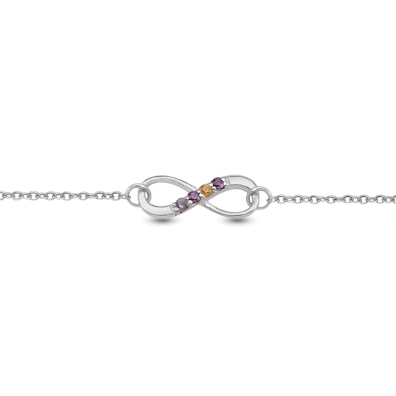 Mother's Birthstone Infinity Anklet (3-7 Stones) - 11"