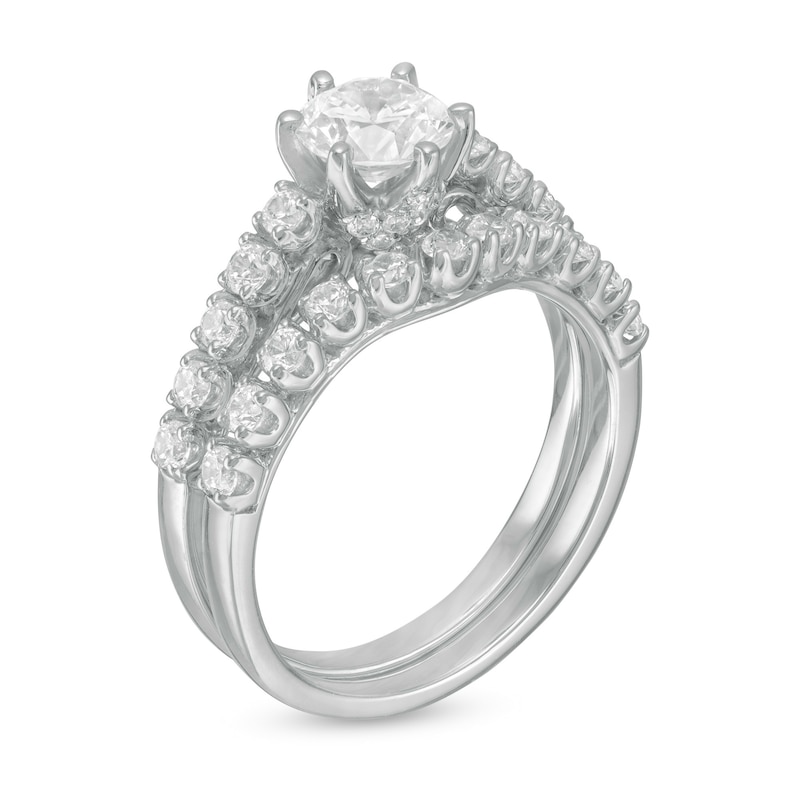 Main Image 3 of 1-1/2 CT. T.W. Diamond Bridal Set in 10K White Gold