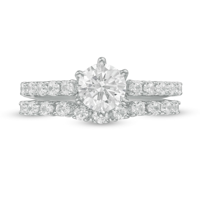 Main Image 4 of 1-1/2 CT. T.W. Diamond Bridal Set in 10K White Gold