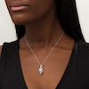 Thumbnail Image 1 of Diamond Accent Three Stone Bypass Flame Pendant in Sterling Silver