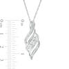 Thumbnail Image 2 of Diamond Accent Three Stone Bypass Flame Pendant in Sterling Silver