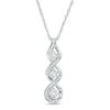Thumbnail Image 0 of Diamond Accent Linear Three Stone Cascading Infinity Pendant in Sterling Silver