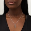Thumbnail Image 1 of Diamond Accent Linear Three Stone Cascading Infinity Pendant in Sterling Silver