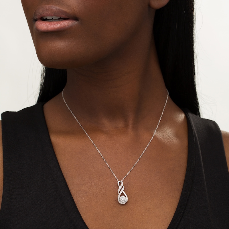 Main Image 2 of Diamond Accent Infinity Flame Pendant in Sterling Silver