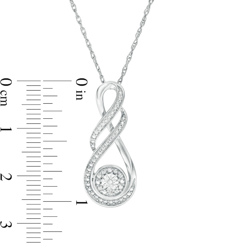Main Image 3 of Diamond Accent Infinity Flame Pendant in Sterling Silver