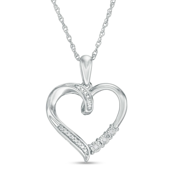 DELICATE DIAMONDS STERLING SILVER HEART PENDANT WITH DIAMOND ACCENT MSRP $ 75.00 