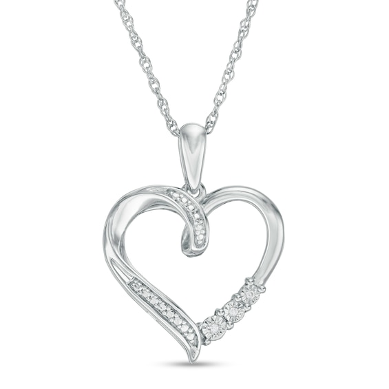 DELICATE DIAMONDS STERLING SILVER HEART PENDANT WITH DIAMOND ACCENT MSRP $ 75.00 DELICATE DIAMONDS STERLING SILVER HEART PENDANT WITH DIAMOND ACCENT MSRP $ 75.00