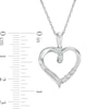 Thumbnail Image 3 of Diamond Accent Ribbon Heart Pendant in Sterling Silver