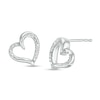 Thumbnail Image 1 of Diamond Accent Tilted Heart Stud Earrings in Sterling Silver