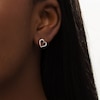 Thumbnail Image 2 of Diamond Accent Tilted Heart Stud Earrings in Sterling Silver