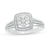 Thumbnail Image 1 of Composite Diamond Accent Cushion Frame Ring in Sterling Silver