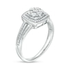Thumbnail Image 3 of Composite Diamond Accent Cushion Frame Ring in Sterling Silver