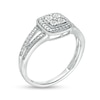 Thumbnail Image 3 of Composite Diamond Accent Cushion Frame Split Shank Ring in Sterling Silver