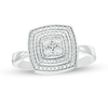 Thumbnail Image 1 of Composite Diamond Accent Bead Cushion Frame Ring in Sterling Silver