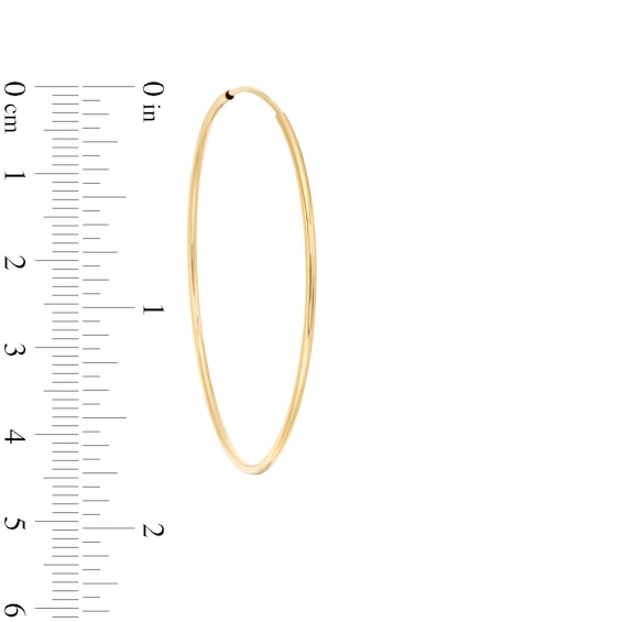 40.0mm Continuous Tube Hoop Earrings in 10K Gold