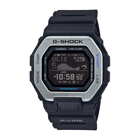 Men's Casio G-Shock Power Trainer G-Lide Strap Watch with Octagonal Black Dial (Model: Gbx100-1)