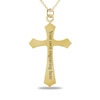 Thumbnail Image 1 of Men's Engravable Geometric Gothic-Style Cross Pendant in 10K White or Yellow Gold (1 Line)