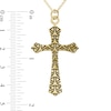 Thumbnail Image 2 of Men's Engravable Geometric Gothic-Style Cross Pendant in 10K White or Yellow Gold (1 Line)