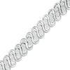 Thumbnail Image 1 of 1/4 CT. T.W. Diamond Double Row S-Link Bracelet in Sterling Silver - 7.25"