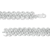 Thumbnail Image 3 of 1/4 CT. T.W. Diamond Double Row S-Link Bracelet in Sterling Silver - 7.25"