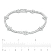 Thumbnail Image 3 of 1 CT. T.W. Diamond Flower Station Bracelet in Sterling Silver - 7.25"