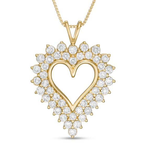 3 CT. T.w. Diamond Sunburst Frame Heart Pendant in Sterling Silver with 14K Gold Plate