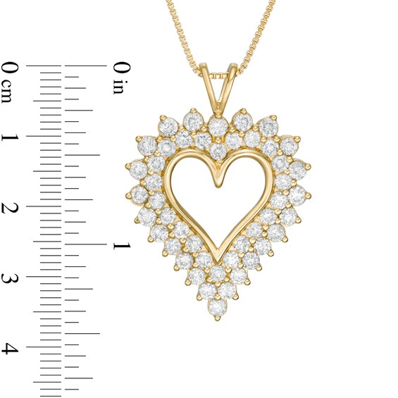3 CT. T.w. Diamond Sunburst Frame Heart Pendant in Sterling Silver with 14K Gold Plate