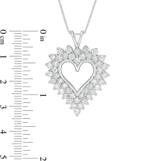 3 CT. T.W. Diamond Sunburst Frame Heart Pendant in Sterling Silver 3 CT. T.W. Diamond Sunburst Frame Heart Pendant in Sterling Silver