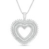 Thumbnail Image 1 of 1 CT. T.W. Diamond Shadow Heart Pendant in Sterling Silver