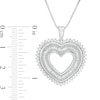 Thumbnail Image 3 of 1 CT. T.W. Diamond Shadow Heart Pendant in Sterling Silver