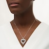 Thumbnail Image 2 of 4 CT. T.W. Diamond Sunburst Frame Heart Pendant in Sterling Silver