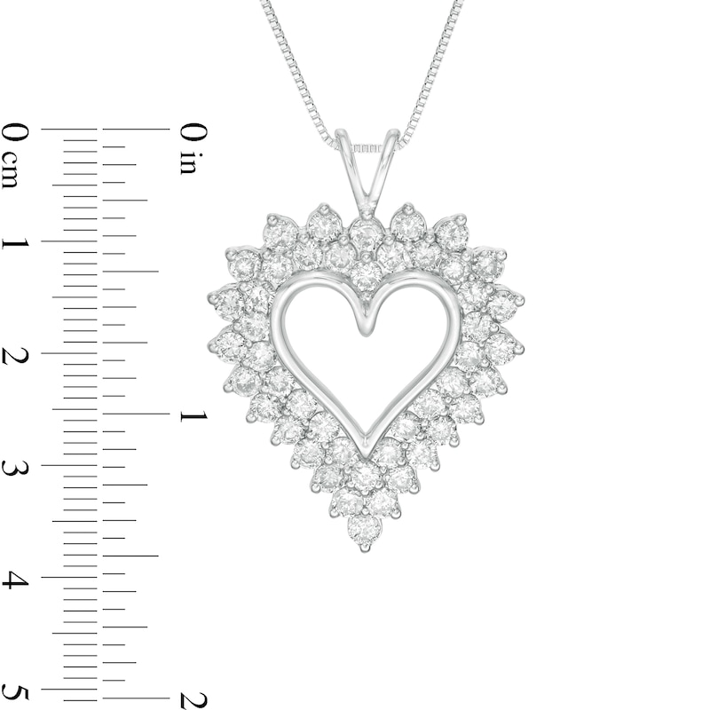 Main Image 3 of 4 CT. T.W. Diamond Sunburst Frame Heart Pendant in Sterling Silver