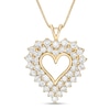 Thumbnail Image 1 of 4 CT. T.W. Diamond Shadow Frame Heart Pendant in Sterling Silver with 14K Gold Plate