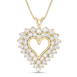 4 CT. T.W. Diamond Shadow Frame Heart Pendant in Sterling Silver with 14K Gold Plate