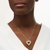 Thumbnail Image 2 of 4 CT. T.W. Diamond Shadow Frame Heart Pendant in Sterling Silver with 14K Gold Plate