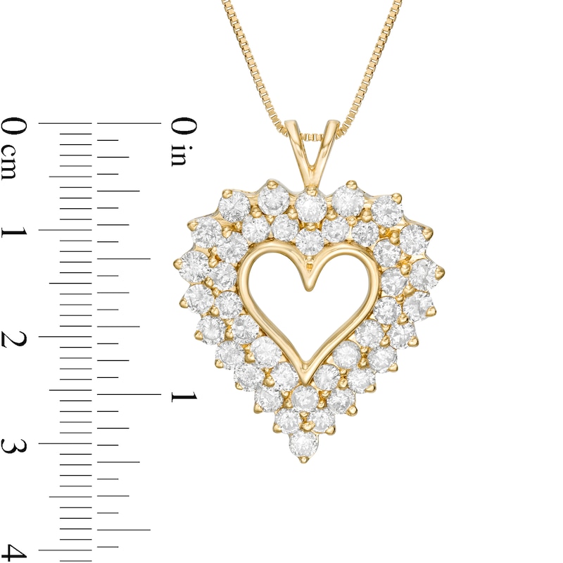 Main Image 3 of 4 CT. T.W. Diamond Shadow Frame Heart Pendant in Sterling Silver with 14K Gold Plate