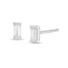 Thumbnail Image 1 of 1/6 CT. T.W. Baguette Diamond Solitaire Stud Earrings in 10K White Gold