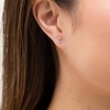 Thumbnail Image 2 of 1/6 CT. T.W. Baguette Diamond Solitaire Stud Earrings in 10K White Gold