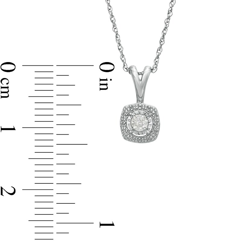Main Image 3 of 1/5 CT. T.W. Diamond Cushion Bead Frame Pendant and Stud Earrings Set in Sterling Silver
