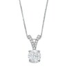 Thumbnail Image 1 of 1 CT. T.W. Diamond "V" Drop Pendant in 14K White Gold (J/I3) - 18.25"