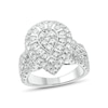 Thumbnail Image 1 of 2 CT. T.W. Composite Diamond Teardrop Frame Multi-Row Shank Engagement Ring in 10K White Gold
