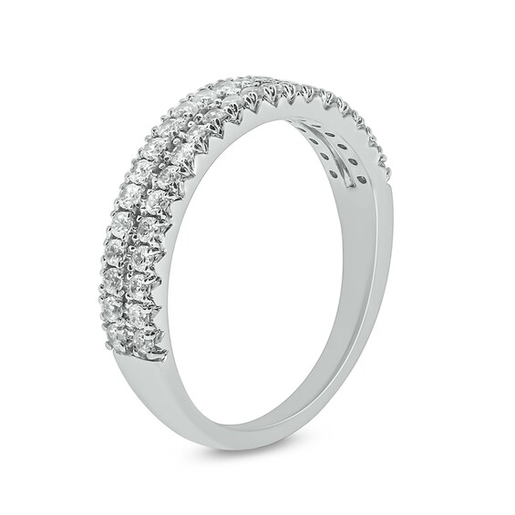1/2 CT. T.w. Diamond Double Row Anniversary Band in 10K White Gold