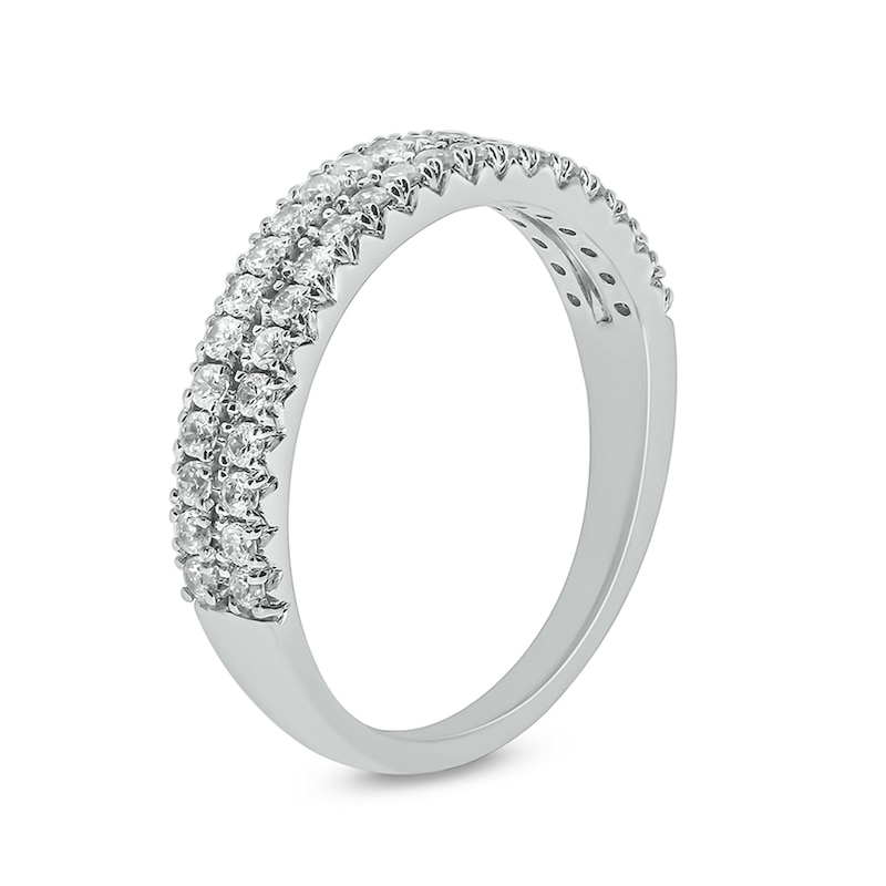 Main Image 2 of 1/2 CT. T.W. Diamond Double Row Anniversary Band in 10K White Gold