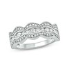 3/4 CT. T.W. Diamond Scallop Shank Vintage-Style Ring in 10K White Gold