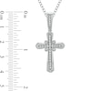 Thumbnail Image 1 of Men's 1/6 CT. T.W. Diamond Vintage-Style Cross Pendant in Sterling Silver